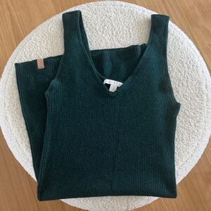 Lunya Green Ribbed Knit Tank Top
